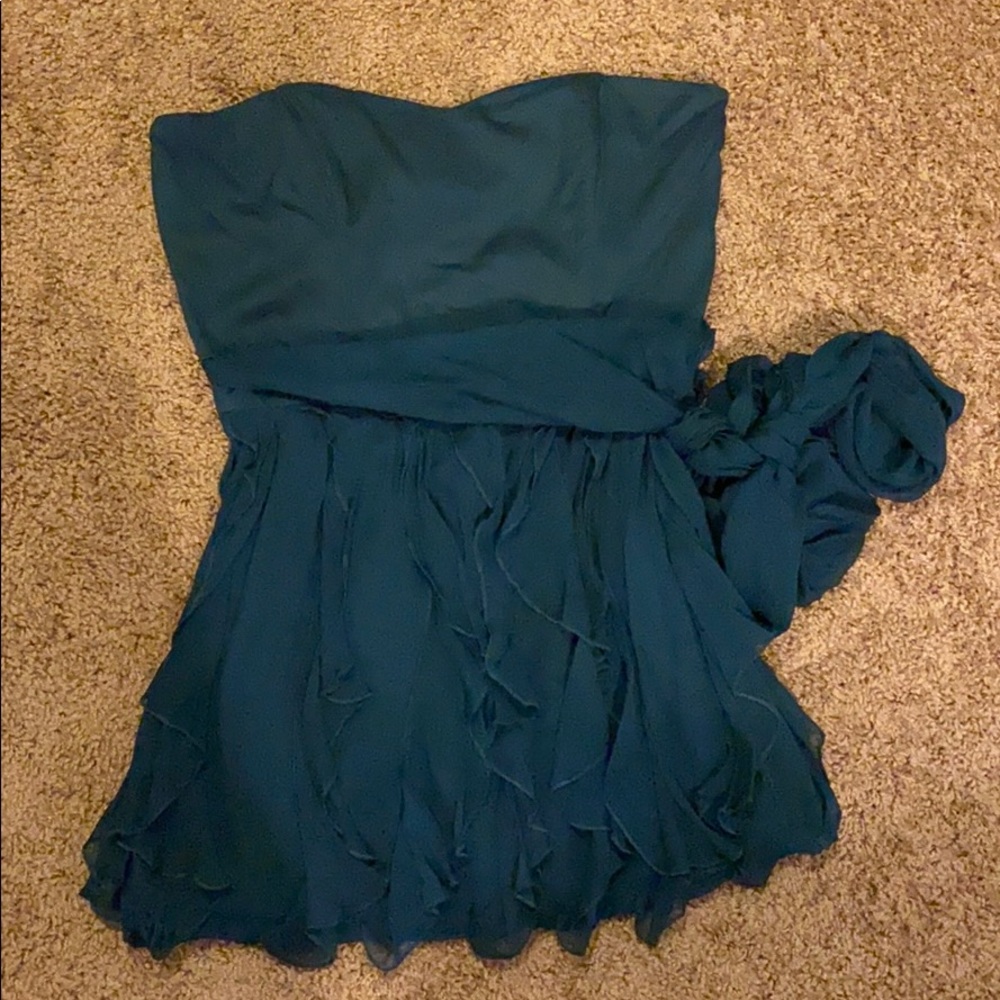 French Connection ruffle asymmetric mini dress